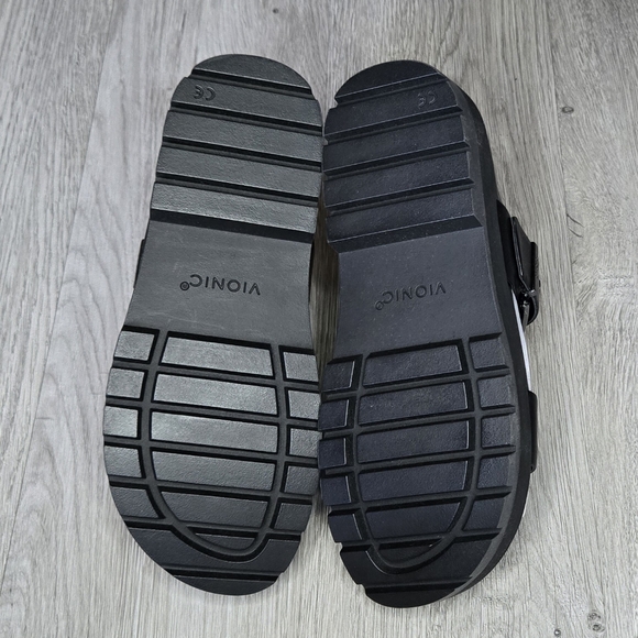 Vionic Torrance Platform Lug Sandal Women's 7.5 Black Leather Comfort New NIB - Picture 5 of 15
